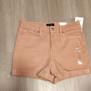 Women's Peach Rolled-Hem Denim Shorts